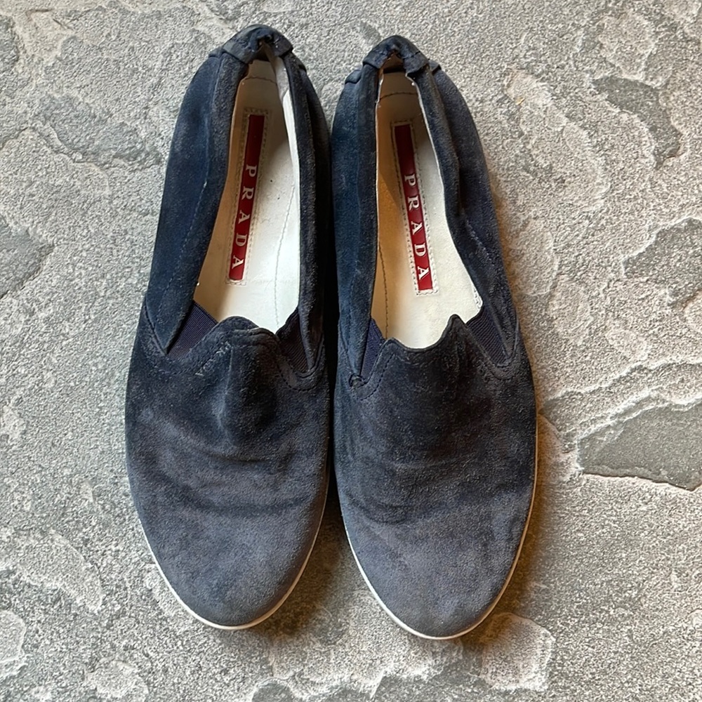 Navy Suede Prada Sneakers